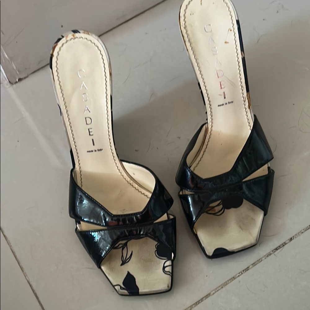 Casadei Glossy Black Heels